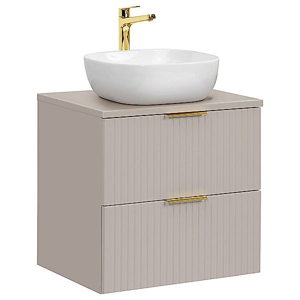 Lomadox Waschtisch ADELAIDE-56-CASHMERE, 60cm mit Keramik-Aufsatzbecken, günstig online kaufen