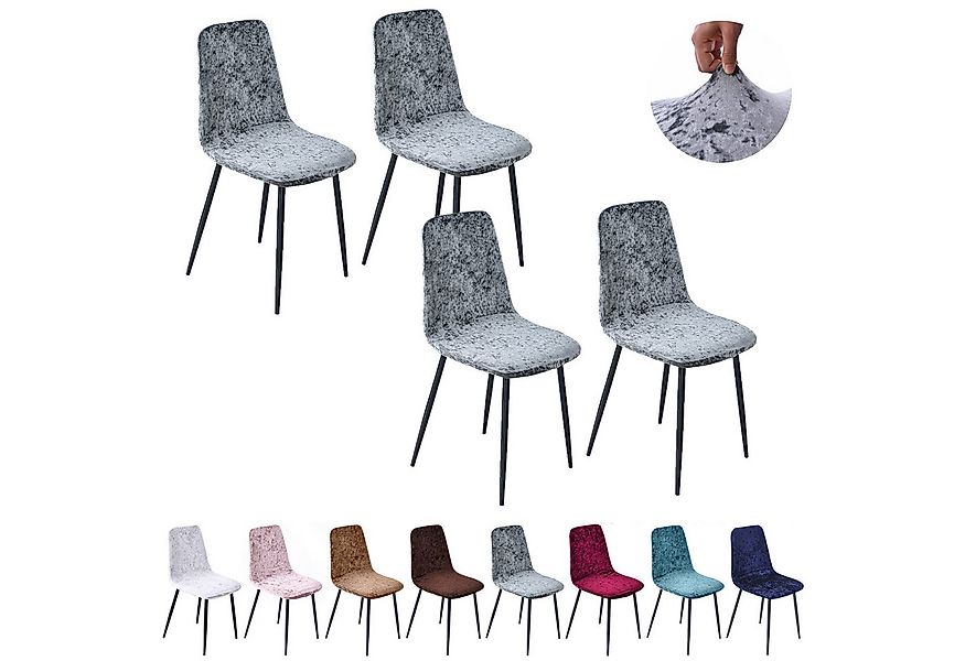 Jibenhome Stuhlbezug Stuhlhussen Samt, Einfarbig, Stretch,Schalenstuhl Abde günstig online kaufen