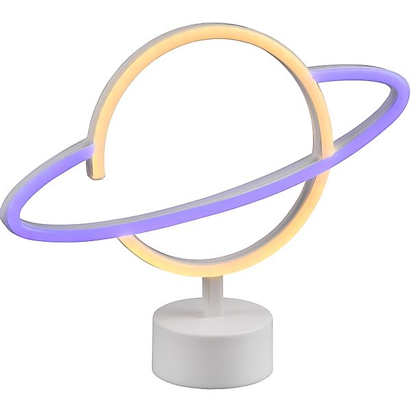 Reality LED Tischleuchte Planet 24,5 cm x 29 cm x 8,5 cm Weiß günstig online kaufen