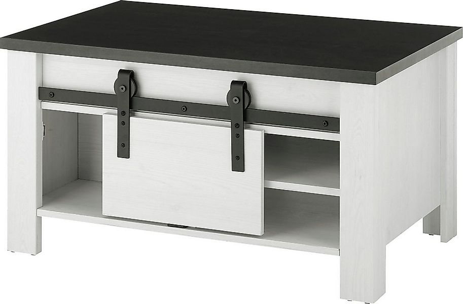 Home affaire Couchtisch SHERWOOD, modernes Holz Dekor, mit Scheunentorbesch günstig online kaufen