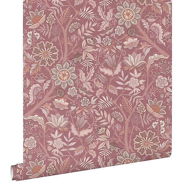 ESTAhome Tapete Blumenmuster Aubergineviolett 50 X 900 Cm - 131331 günstig online kaufen