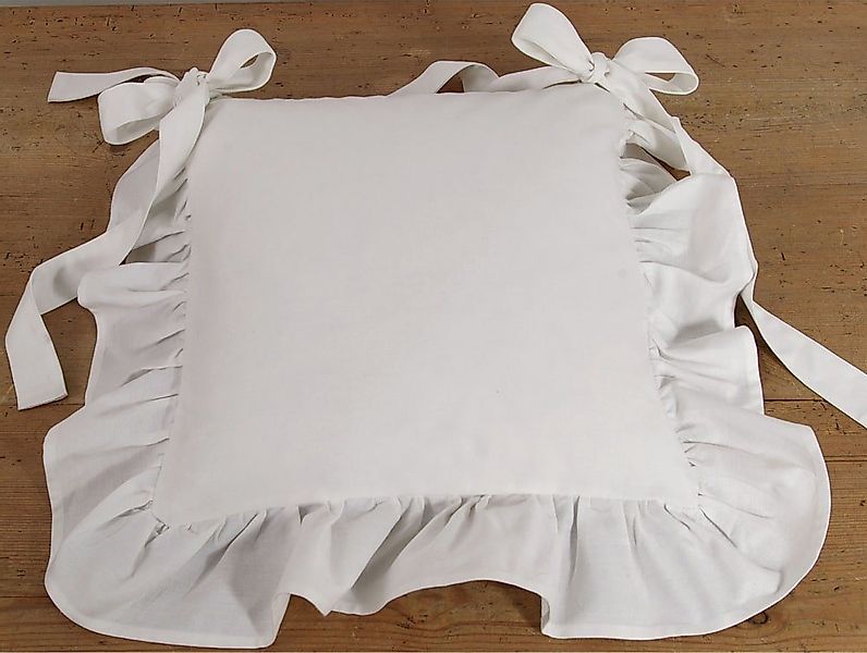 matches21 HOME & HOBBY Kissenbezüge Kissenhülle ELLI Bänder & Rüschen ivory günstig online kaufen