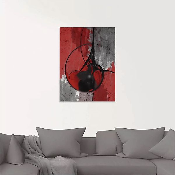 Artland Glasbild »Abstrakt in rot und schwarz«, Gegenstandslos, (1 St.), in günstig online kaufen