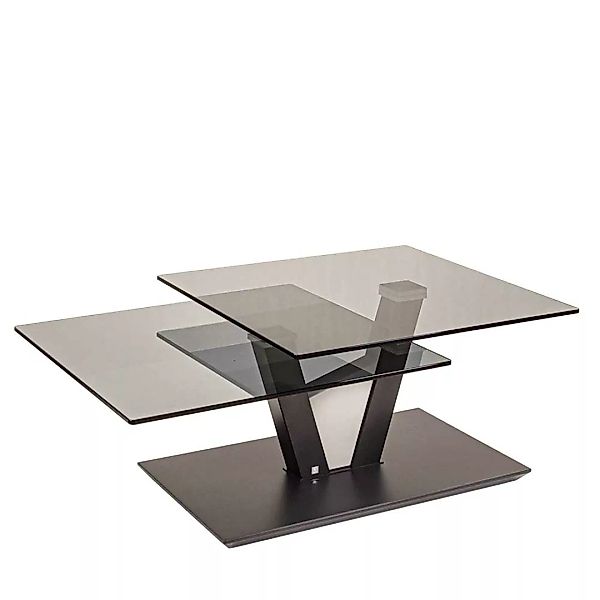 Wohnzimmer Glastisch mit schwenkbaren Tischplatten 43 cm hoch günstig online kaufen