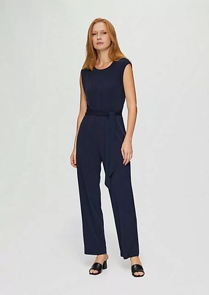 s.Oliver BLACK LABEL Overall Fließender Jersey-Jumpsuit mit Falte und Binde günstig online kaufen