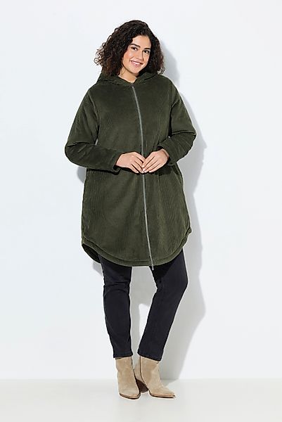 Ulla Popken Wintermantel Cord-Parka Kapuze Taillen-Tunnelzug günstig online kaufen
