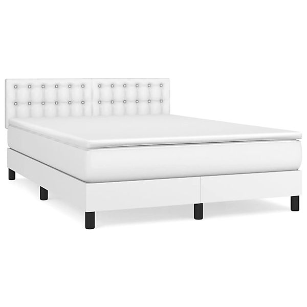 vidaXL Boxspringbett mit Matratze Weiß 140x190 cm Kunstleder1395964 günstig online kaufen