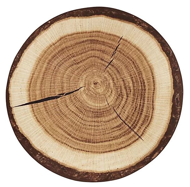 HANSE Home Teppich »Baumstamm«, rund, Holz Optik, Natur, Rutschfest, Wohnzi günstig online kaufen