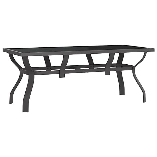 vidaXL Gartentisch Grau und Schwarz 180x80x70 cm Stahl und Glas 318771 günstig online kaufen