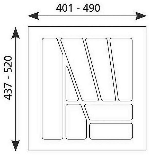 livingpoint24 Besteckeinsatz Besteckeinsatz kürzbar, 401-490mm, Multi 50, W günstig online kaufen