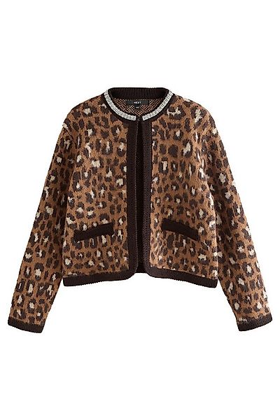 Next Strickjacke Angeraute Strickjacke mit verziertem Kragen (1-tlg) günstig online kaufen