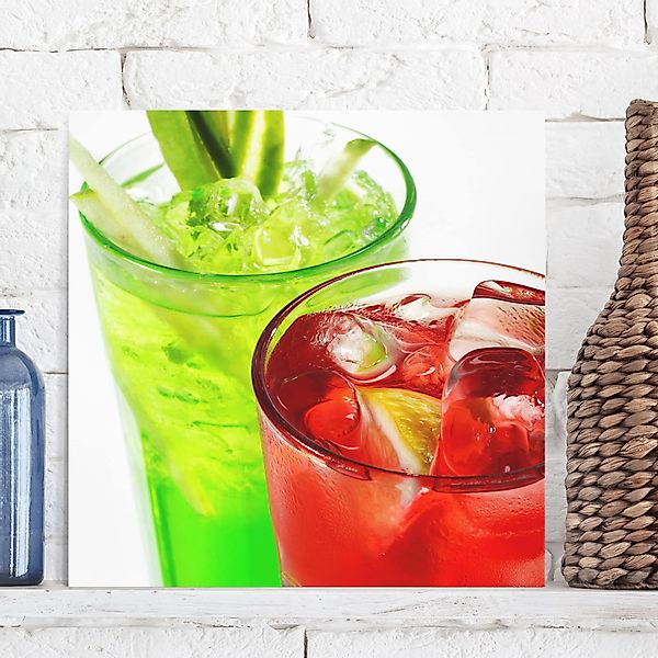 Leinwandbild - Quadrat Fresh Cocktails günstig online kaufen