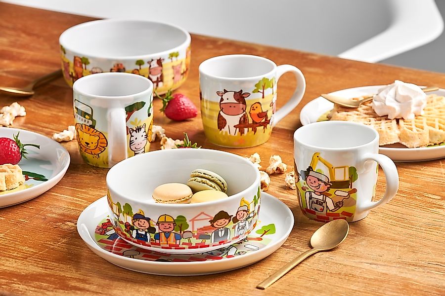 van Well Kindergeschirr-Set »Kinderset Baustelle, 3-teilig, Geschirr-Set, S günstig online kaufen