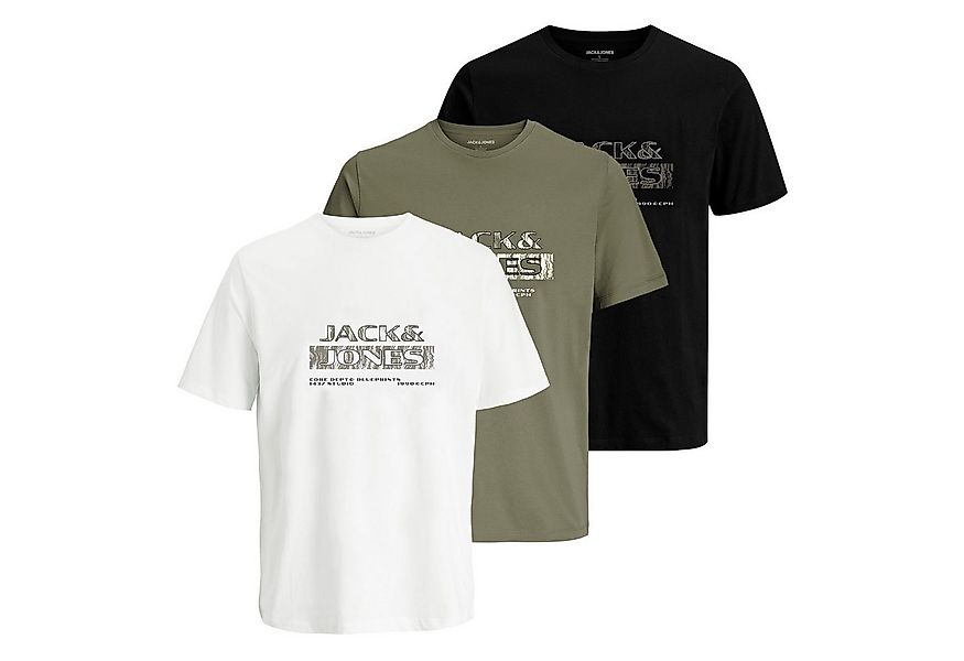 Jack & Jones T-Shirt 3er Pack JCOSTANCE Text Tee SS Crew Neck mit Print auf günstig online kaufen