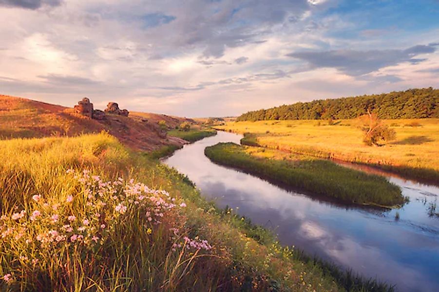 Papermoon Fototapete »Fluss durch Landschaft« günstig online kaufen