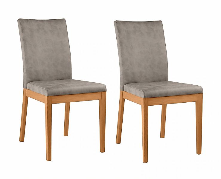 Home affaire 4-Fußstuhl "Dendres" (Set) 2 Microfaser Sitz und Ruecken gepol günstig online kaufen