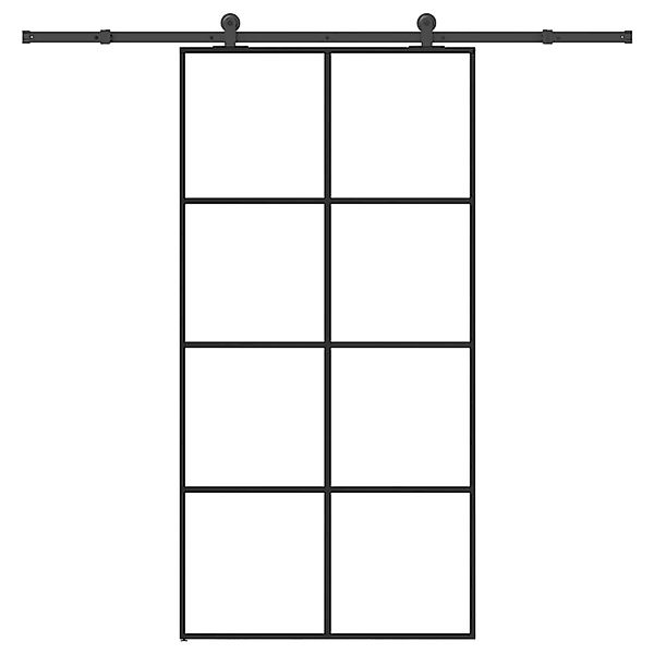 vidaXL Schiebetür mit Beschlag 102,5x205 cm ESG-Glas & Aluminium 3332903 günstig online kaufen