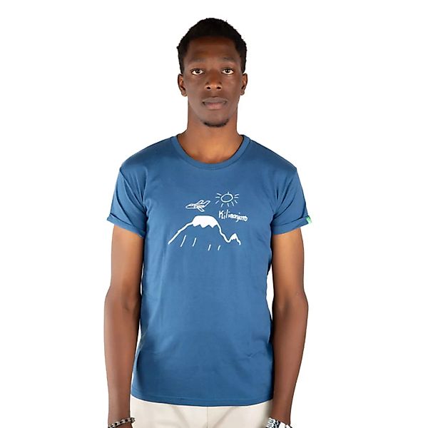 Herren T-shirt Aus Bio-baumwolle „Kilimanjaro" Blau. Handmade In Kenya günstig online kaufen