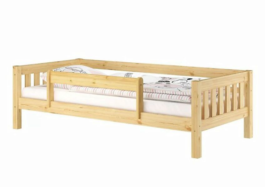 ERST-HOLZ Bett Gemütliches Kinderbett mit dreiseitiger Sicherung 90x200 cm günstig online kaufen
