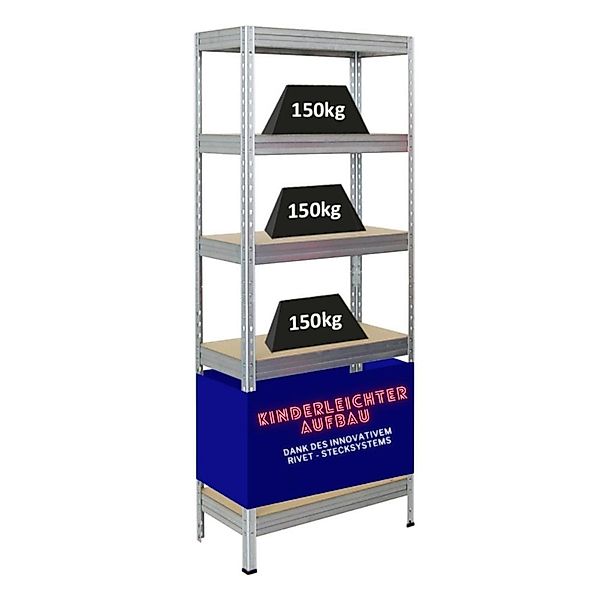 PROREGAL Schwerlastregal Rivet HxBxT 180 x 75 x 35 cm Fachlast 150 kg Innov günstig online kaufen