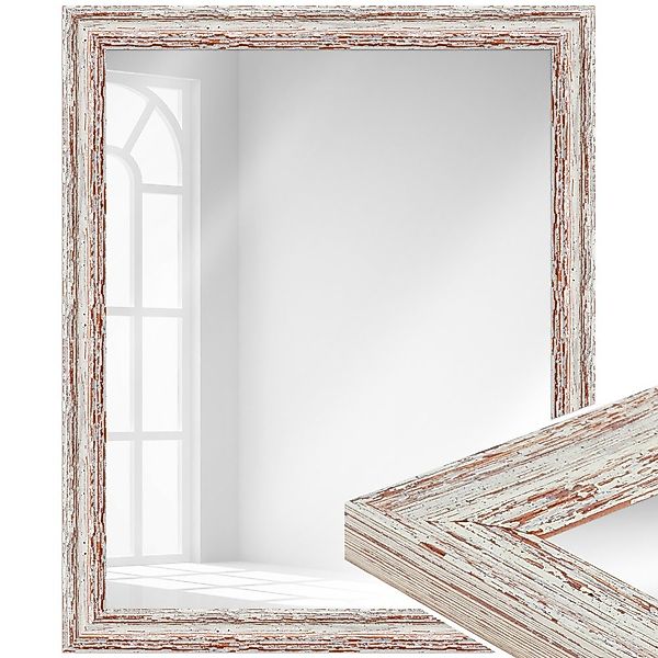 WANDStyle Wandspiegel H740, Weiß, aus Massivholz günstig online kaufen