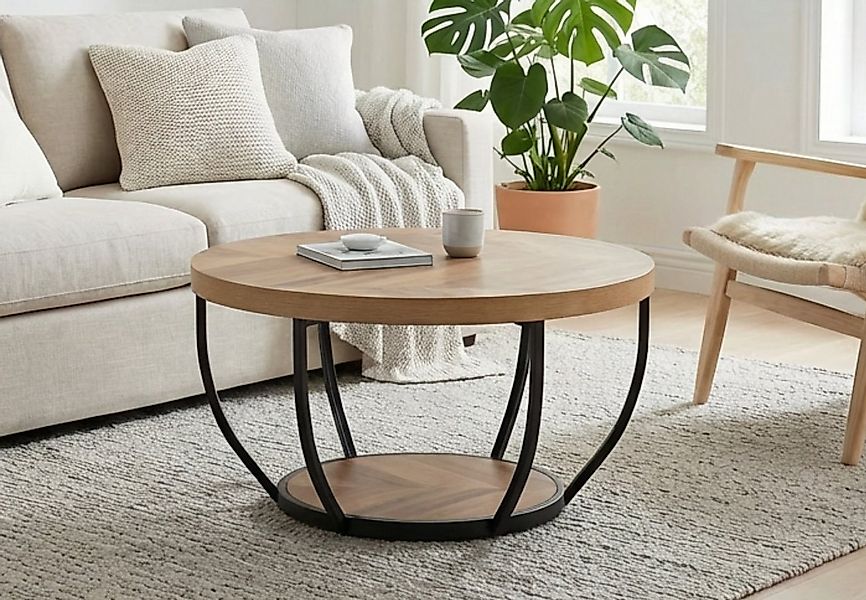 Home Collective Couchtisch Beistelltisch rund Ø 80 cm moderner Wohnzimmerti günstig online kaufen