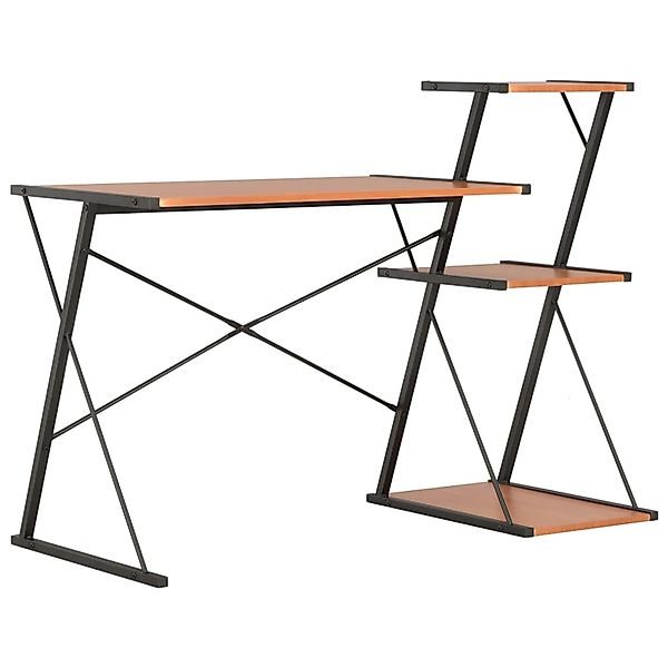 vidaXL Schreibtisch mit Regal Schwarz und Braun 116x50x93 cm 20290 günstig online kaufen