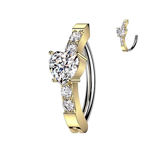 Taffstyle Bauchnabelpiercing Elegantes Herz Bauchpiercing mit Scharnier Cli günstig online kaufen