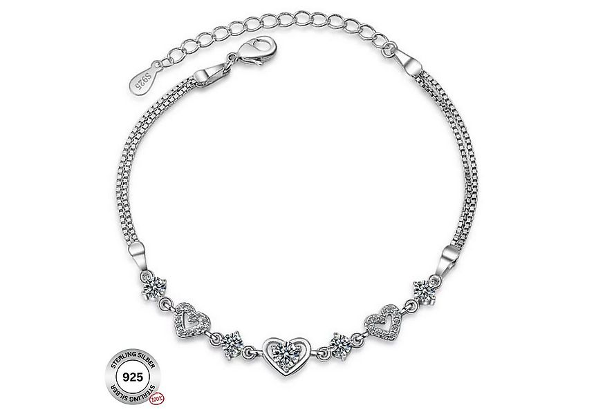 Felino Silberarmband Armband Herzen Herz Damen Frauen Diamanten Unendlich L günstig online kaufen