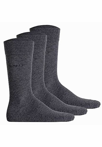 Gant Basicsocken "SOFT COTTON SOCKS 3-PACK", (Packung, 3 Paar, 3), mit Logo günstig online kaufen