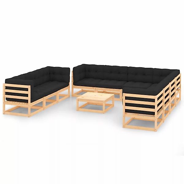 11-tlg. Garten-lounge-set Mit Kissen Massivholz Kiefer günstig online kaufen