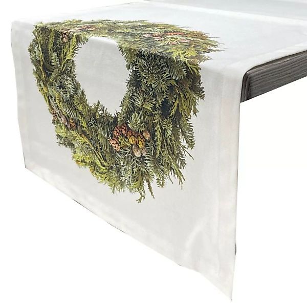 Tischläufer Grüner Kranz 45x148 cm günstig online kaufen