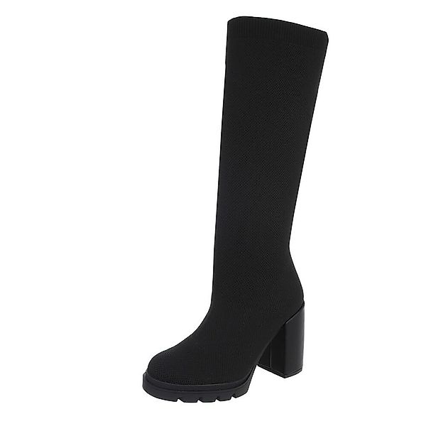 Ital-Design Damen Freizeit High-Heel-Stiefel (87108978) Blockabsatz günstig online kaufen