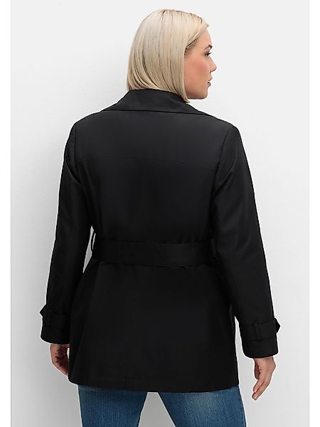 Sheego Kurzjacke "Große Größen", ohne Kapuze, mit Gürtel, wasserabweisende günstig online kaufen
