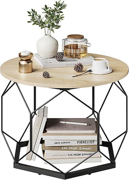 Woltu Couchtisch (1-St), Kaffeetisch mit Stauraum, Holzwerkstoff Metallrahm günstig online kaufen