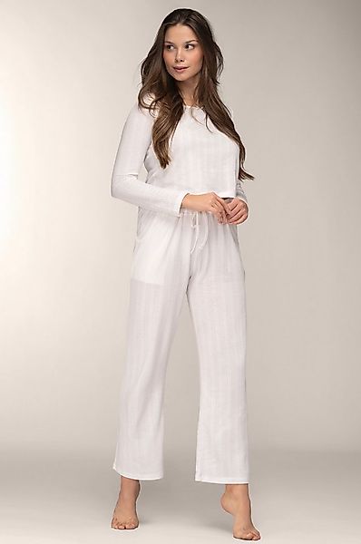 Mademoiselle Sommeil Pyjama Damen Schlafanzug aus Weißem Pointelle-Strick 1 günstig online kaufen