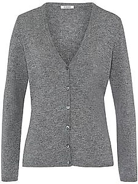 Strickjacke aus Schurwolle und Kaschmir V-Auss Peter Hahn grau günstig online kaufen