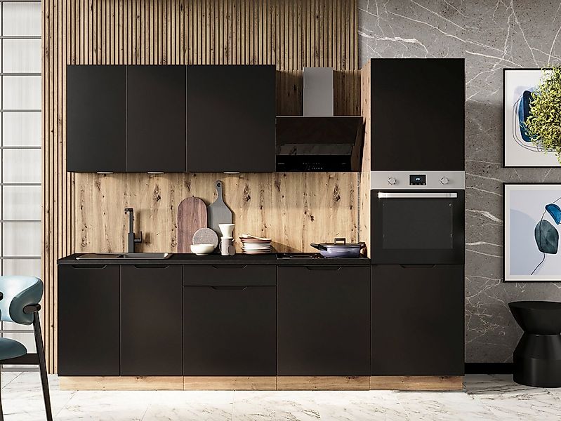 Möbel für Dich Küchenzeile Moderne grifflose Einbauküche ISABEL 260 cm 6-te günstig online kaufen