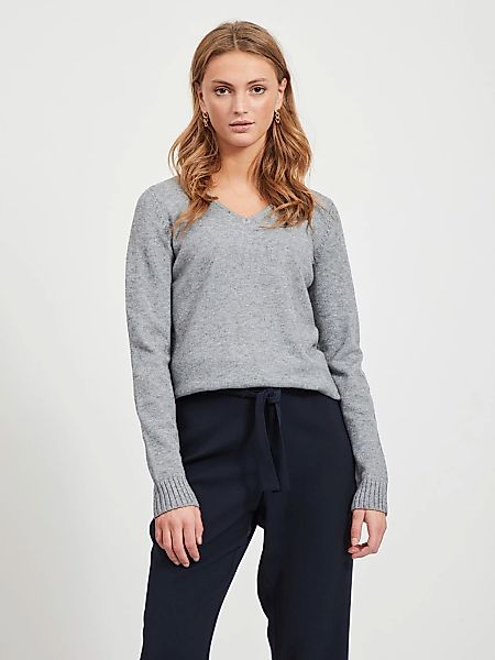 Vila V-Ausschnitt-Pullover "VIRIL V-NECK L/S KNIT TOP - NOOS" Materialmix, günstig online kaufen