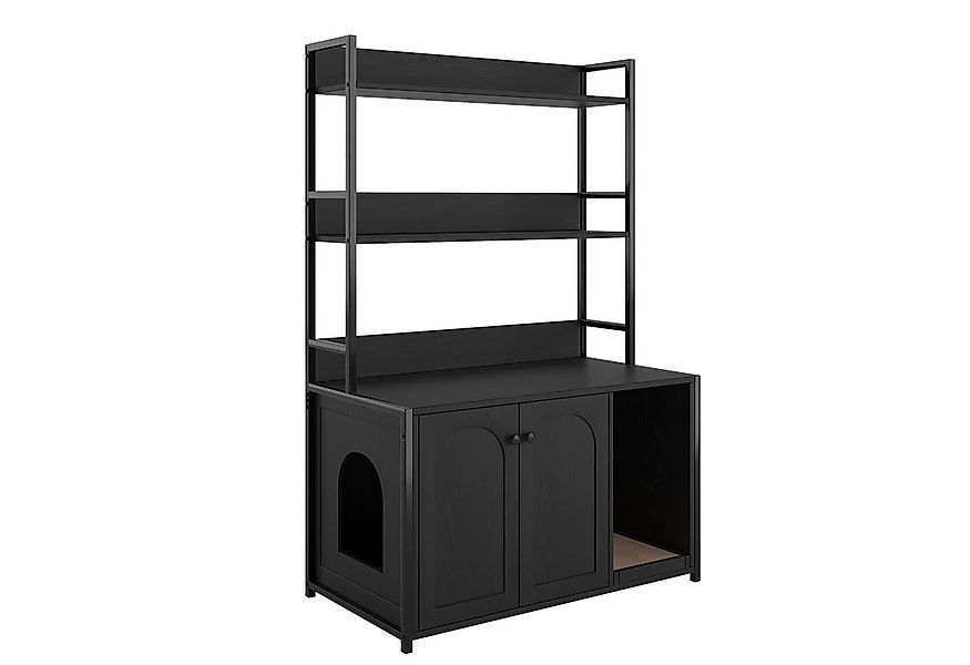 GarveeMore Katzentoilette mit Doppeltüren & Eingang & offenem Regal, Großer günstig online kaufen