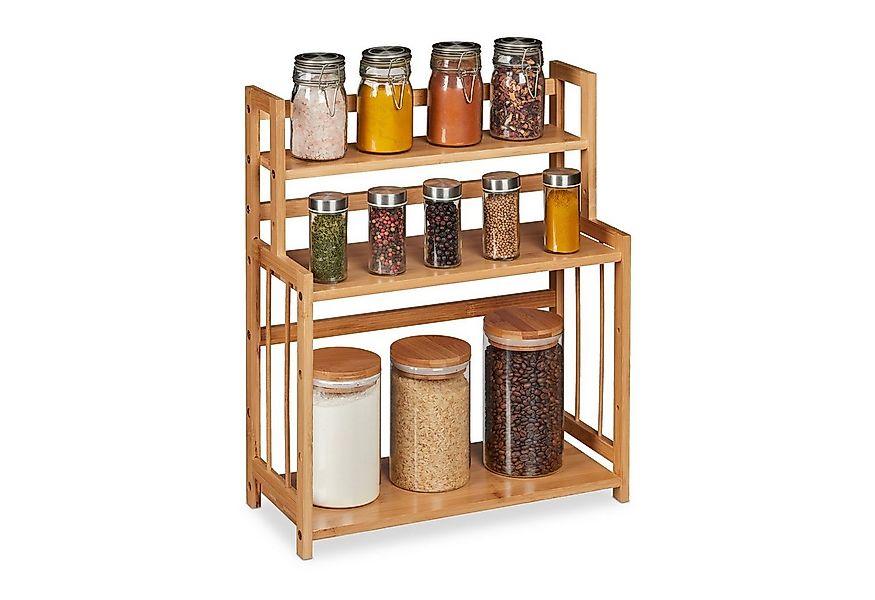 relaxdays Gewürzregal Bambus 3 Etage günstig online kaufen