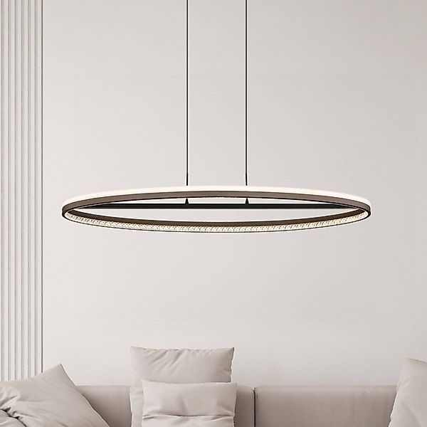 LED-Hängelampe Della, Länge 101 cm, dunkelgrau, Metall günstig online kaufen