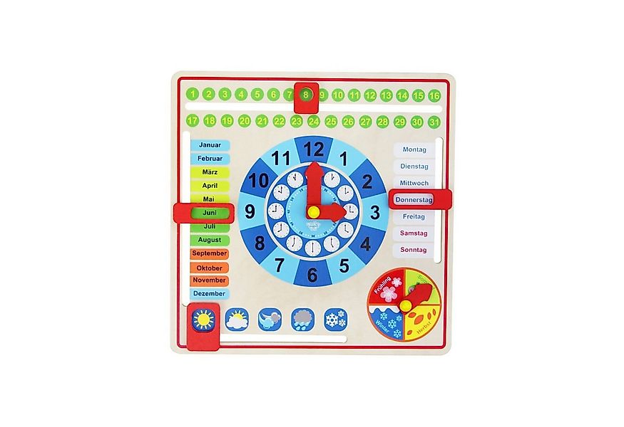 Tooky Toy Lernspielzeug Holz Jahresuhr Lernuhr - Kinderuhr ab 36 Monaten ca günstig online kaufen