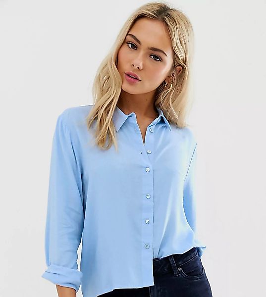 JDY – Legeres Baumwollhemd-Blau günstig online kaufen