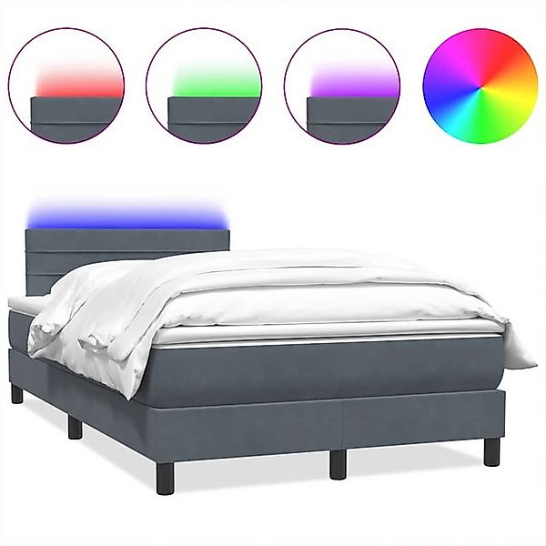 vidaXL Boxspringbett, Boxspringbett mit Matratze Dunkelgrau 120x210 cm Samt günstig online kaufen