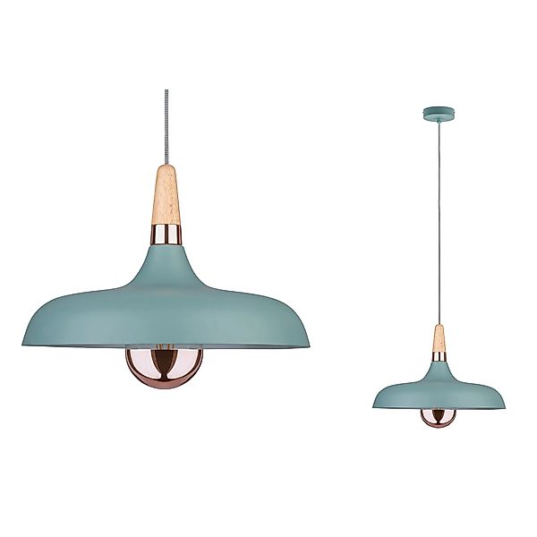 Paulmann "Neordic Pendelleuchte Juna E27 max. 20W Softgrün/Kupfer/Holz dimm günstig online kaufen