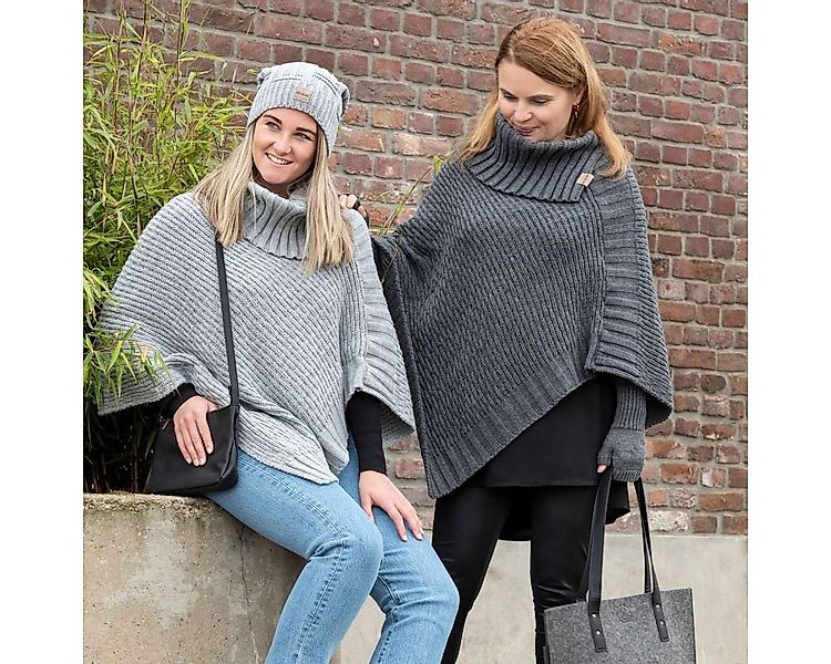 Knit Factory Strickponcho Nicky Ponchos One Size Glatt Dunkelblau (1-tlg) m günstig online kaufen