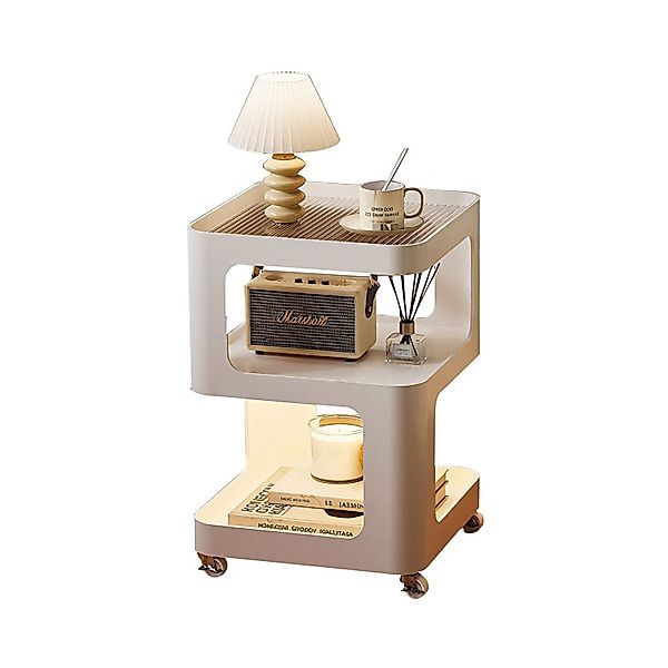 TWSOUL Couchtisch 3-stöckiger Beistelltisch Metallrahmen+Glasplatte, Sensor günstig online kaufen