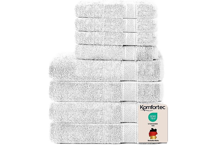 Komfortec Handtuch Set aus 100% Baumwolle, 4 Handtücher 50x100 cm und 4 Bad günstig online kaufen