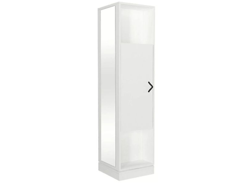 Drehbarer Garderobenschrank mit Stauraum & 1 Spiegel - Weiß - ARALDI günstig online kaufen